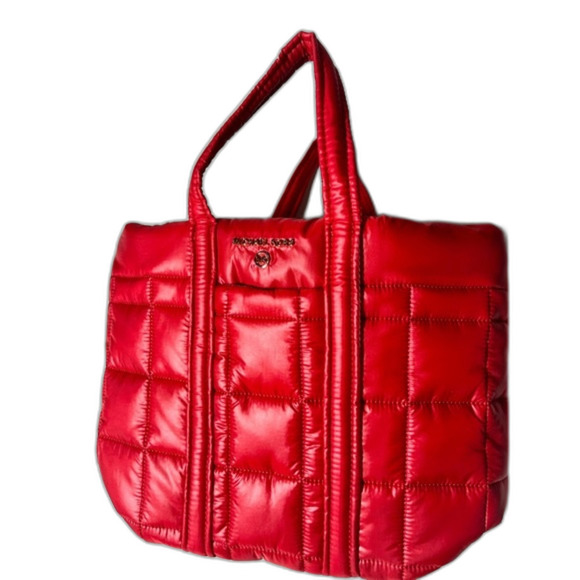 Michael Kors Stirling Small Quilted Recycled Polyester Tote Bag - Red $258 - Picture 5 of 11